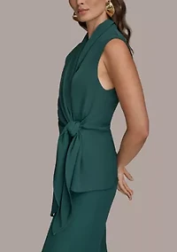 Women's Sleeveless Tie Waist Vest
