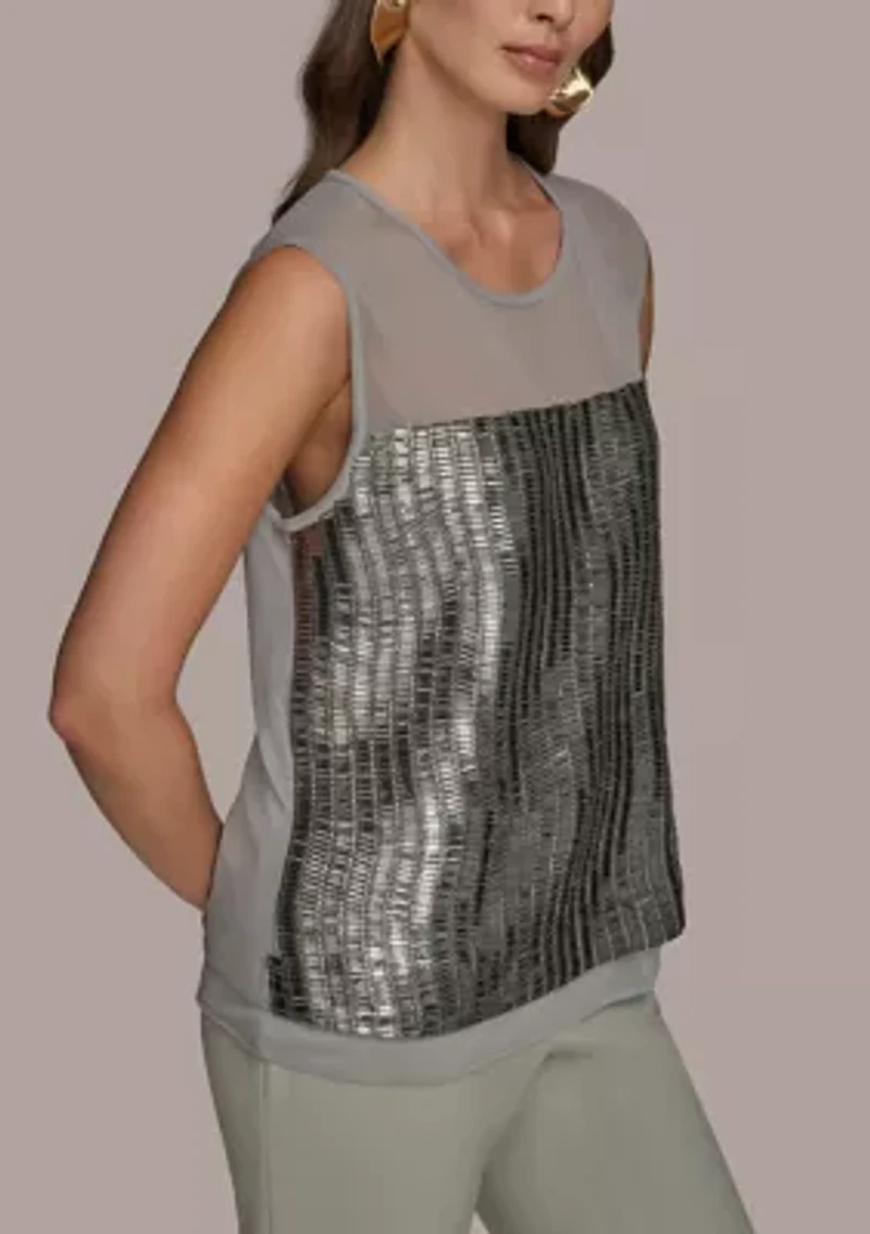Women's Sheer Beaded Top