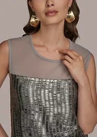 Women's Sheer Beaded Top