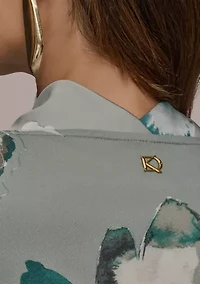Women's Floral Printed Cowl Neck Blouse