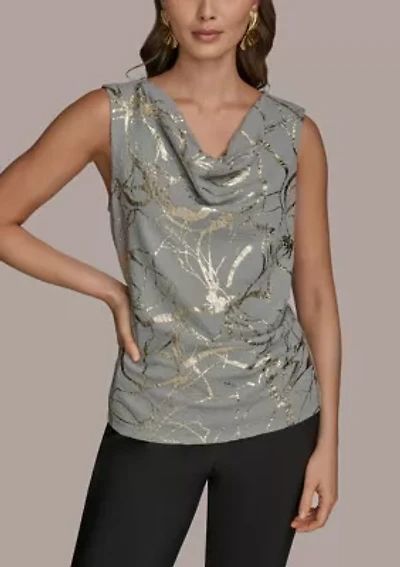Women's Sleeveless Metallic Knit Blouse
