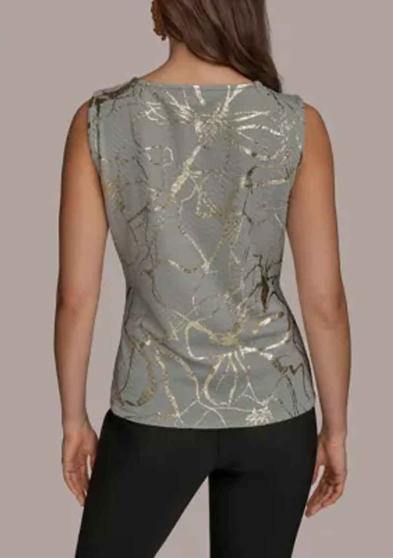 Women's Sleeveless Metallic Knit Blouse