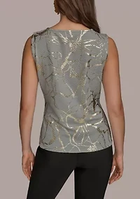 Women's Sleeveless Metallic Knit Blouse