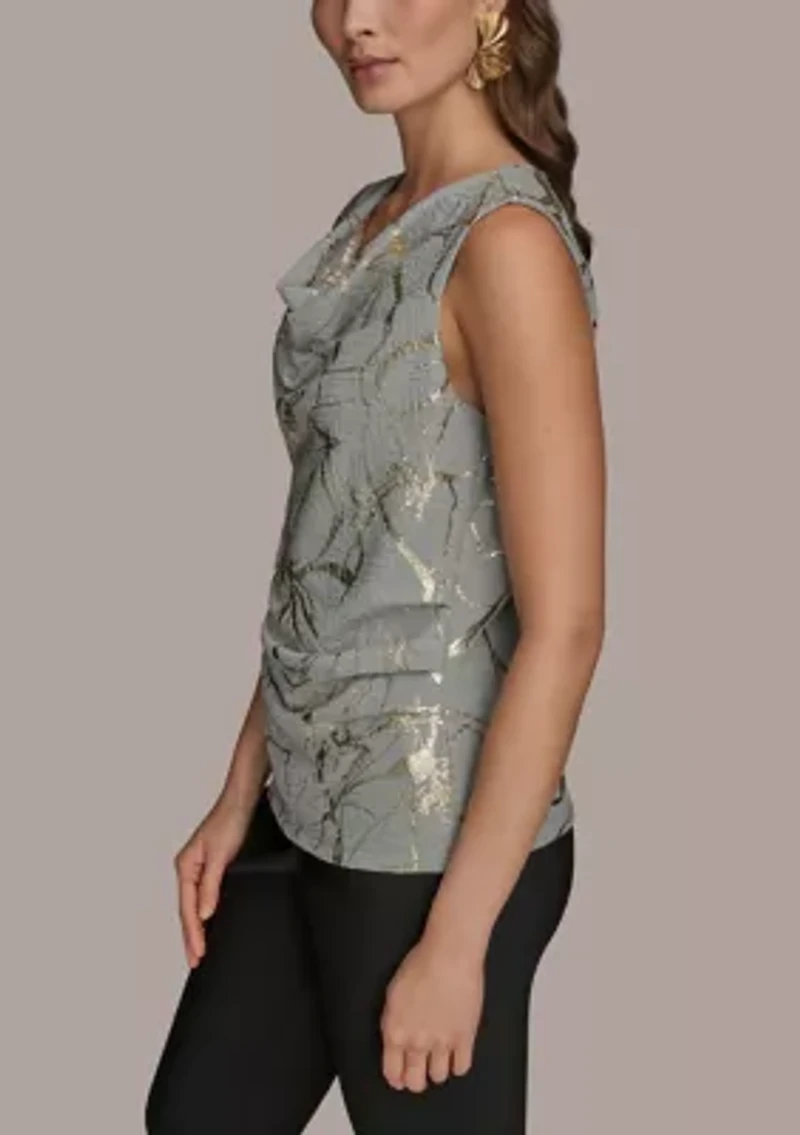 Women's Sleeveless Metallic Knit Blouse