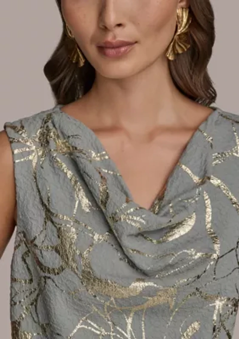 Women's Sleeveless Metallic Knit Blouse
