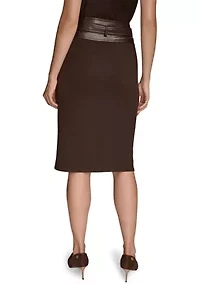Women's Faux Wrap Belted Skirt