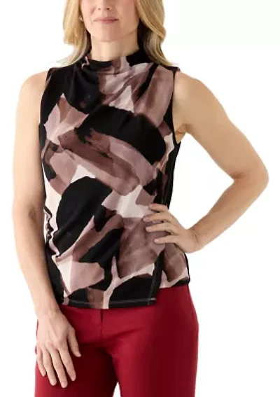 Women's Sleeveless Printed Crepe Top