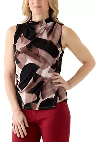 Women's Sleeveless Printed Crepe Top