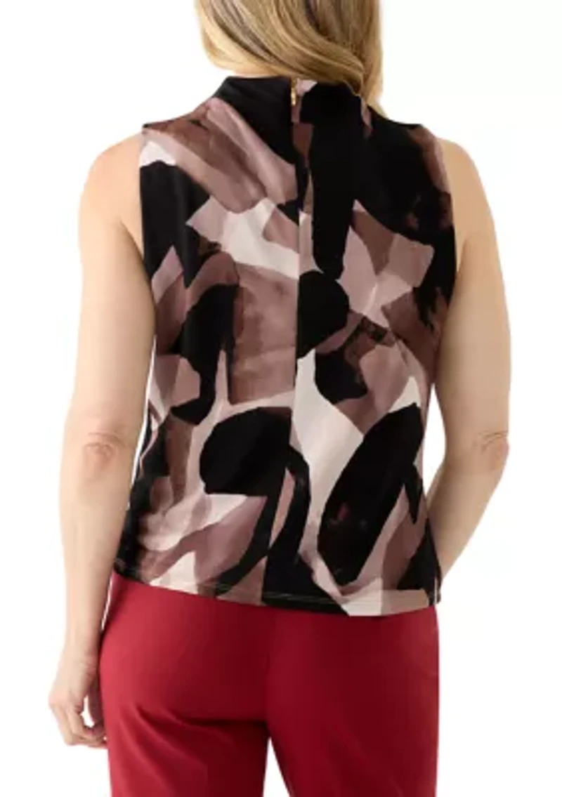 Women's Sleeveless Printed Crepe Top
