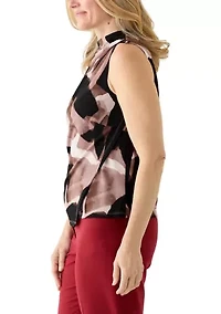 Women's Sleeveless Printed Crepe Top
