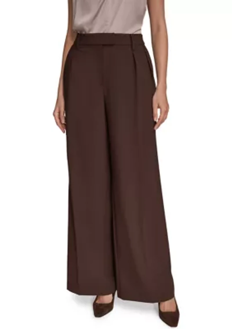 Women's Wide Leg with Tab Waist Pants