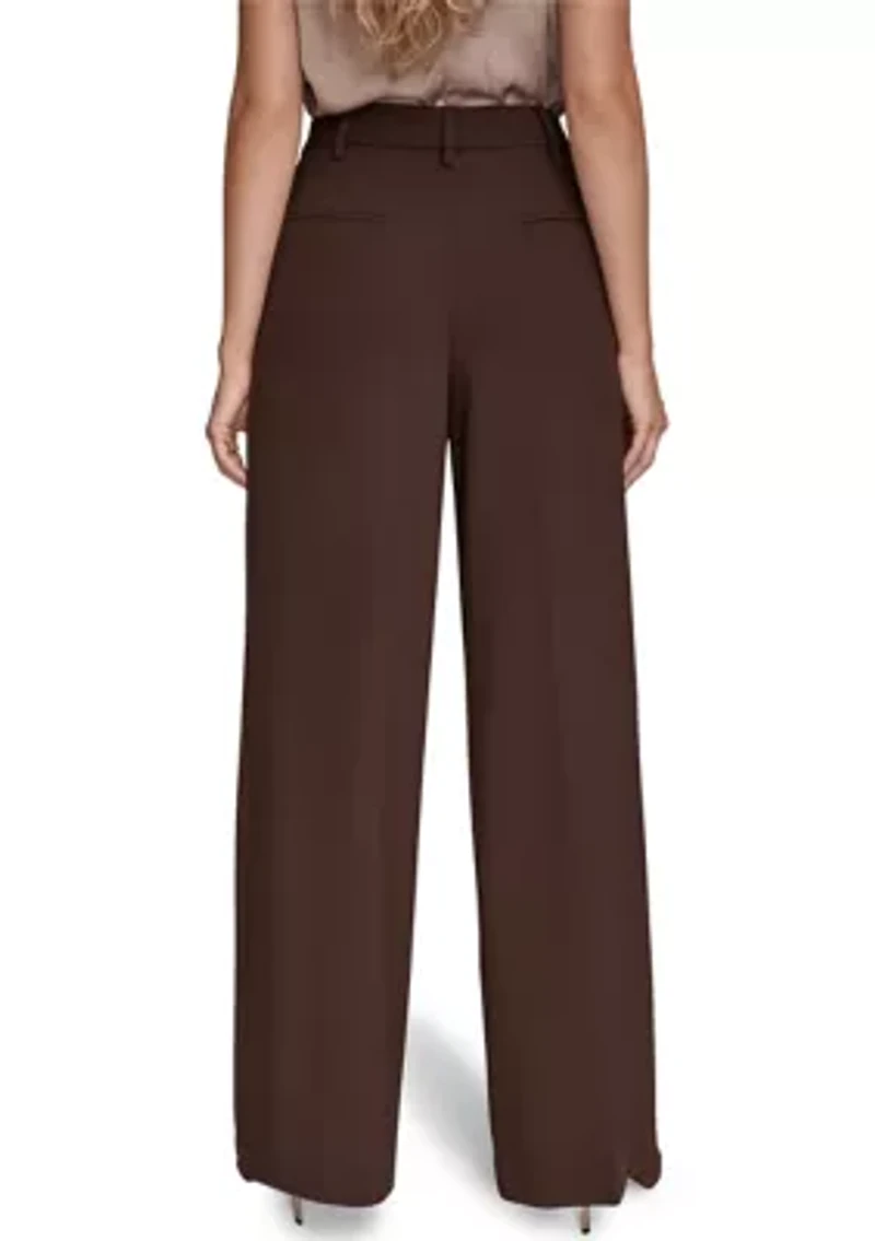 Women's Wide Leg with Tab Waist Pants