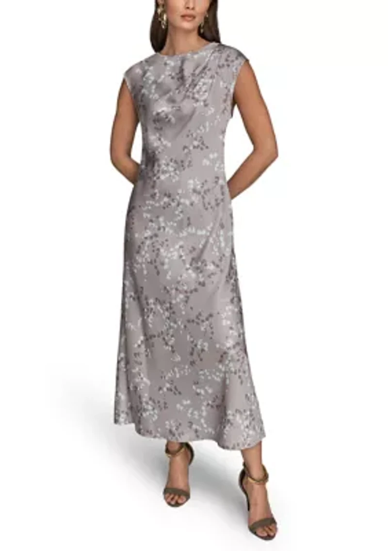 Women's Cap Sleeve Floral Midi Dress