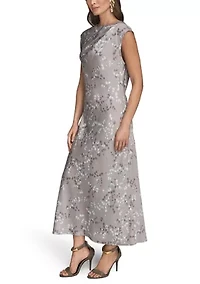 Women's Cap Sleeve Floral Midi Dress