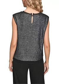 Women's Sleeveless Top with Chiffon Trim