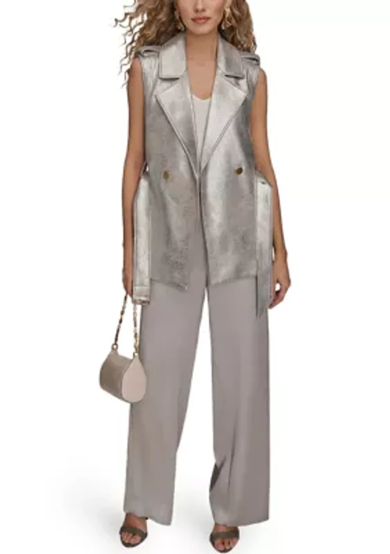 Women's Metallic Moto Vest
