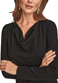 Women's Cowl Neck Lurex Top
