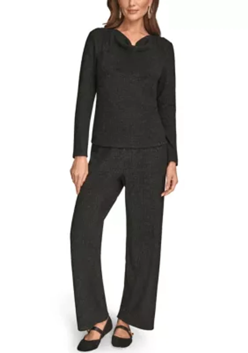 Women's Cowl Neck Lurex Top