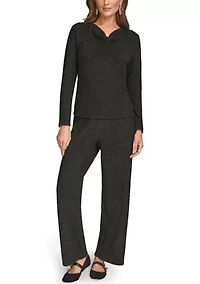 Women's Cowl Neck Lurex Top