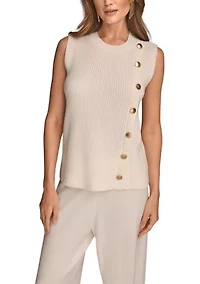 Women's Sleeveless Mock Neck Sweater