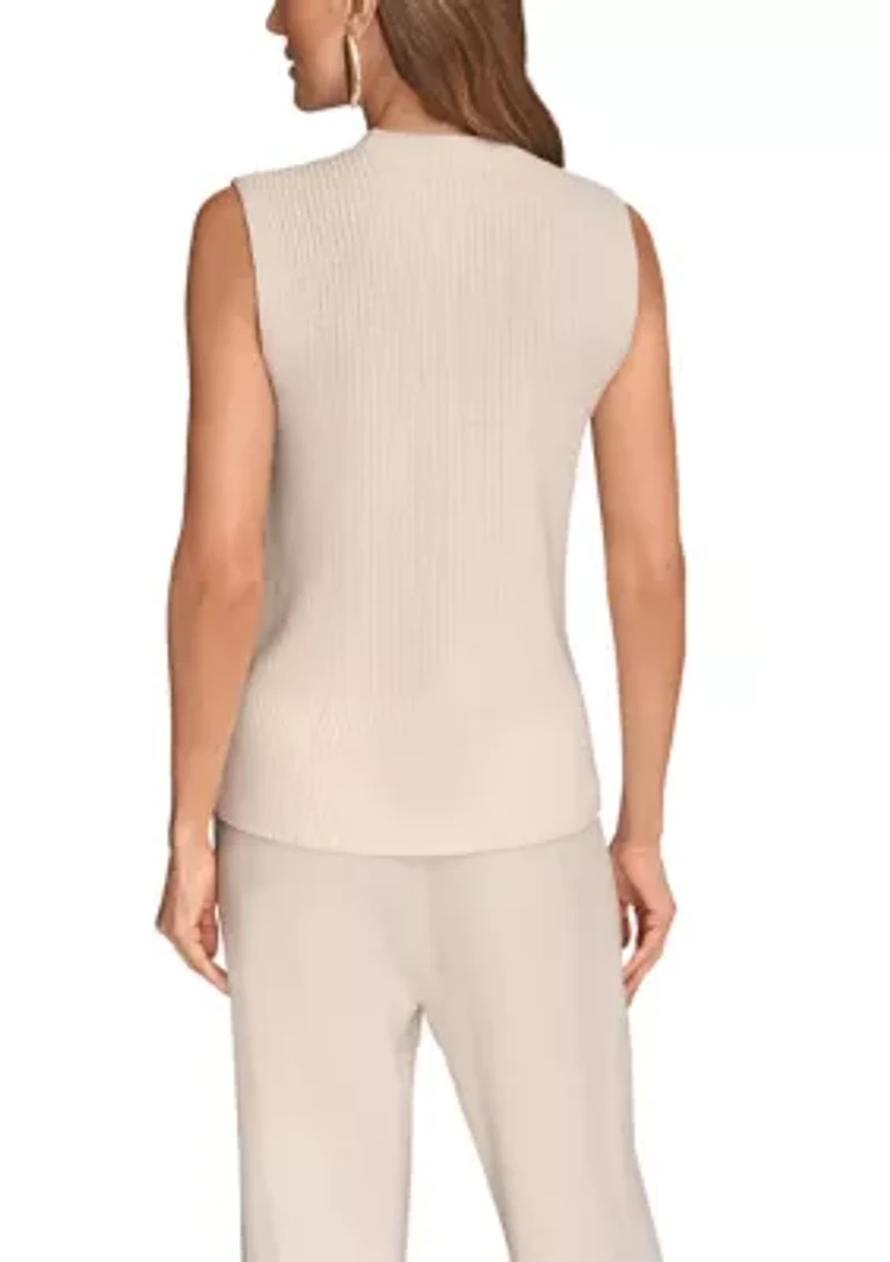 Women's Sleeveless Mock Neck Sweater