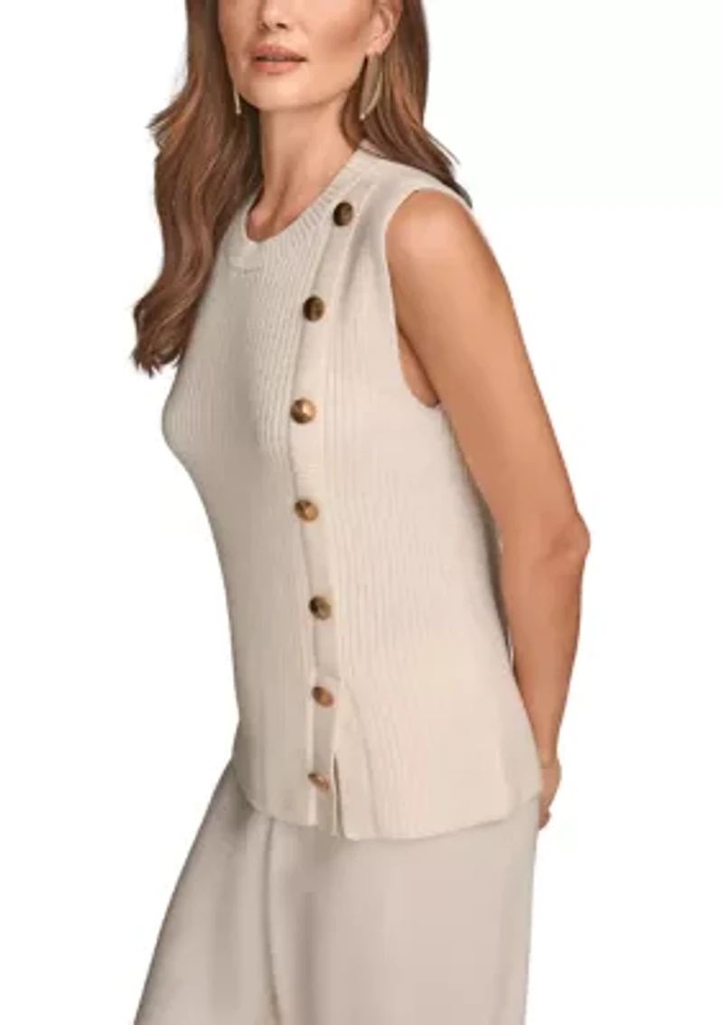 Women's Sleeveless Mock Neck Sweater