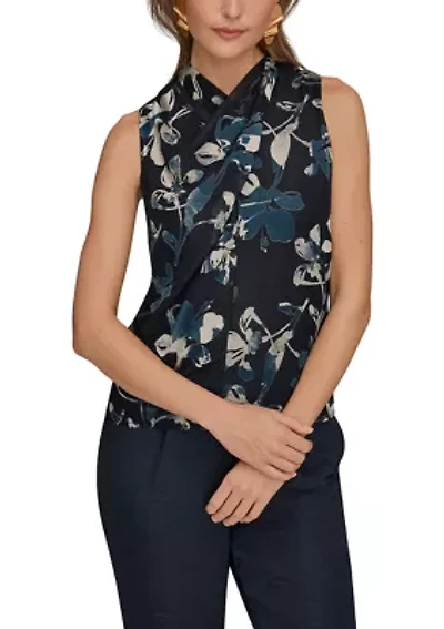 Women's Sleeveless Asymmetrical Neck Blouse