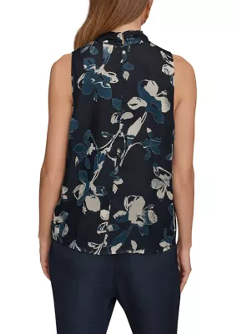 Women's Sleeveless Asymmetrical Neck Blouse