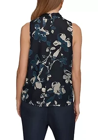 Women's Sleeveless Asymmetrical Neck Blouse