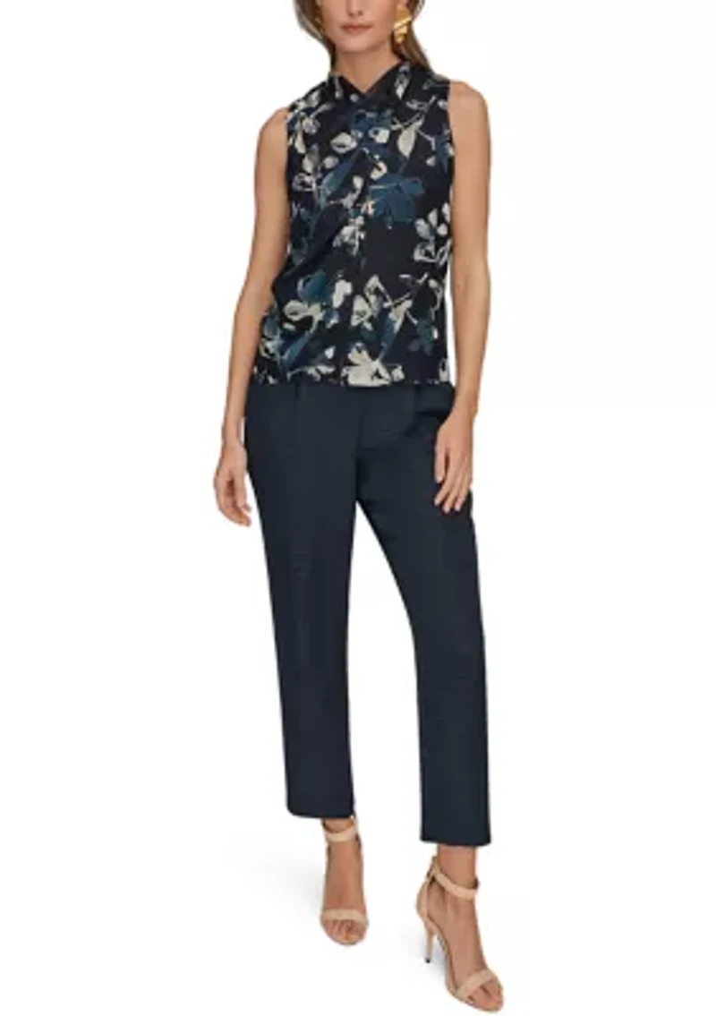 Women's Sleeveless Asymmetrical Neck Blouse