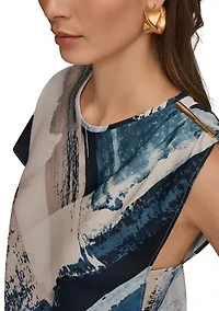 Women's Short Sleeve Asymmetrical Blouse