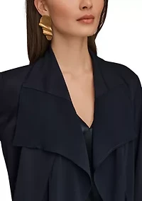 Women's Long Sleeve Drape Front Cardigan