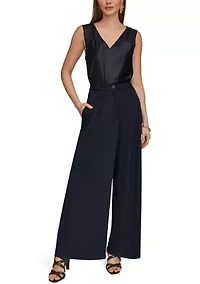 Women's Wide Leg Pleated Pants