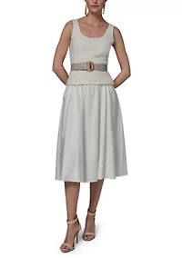 Women's Scoop Neck Mixed Media Dress