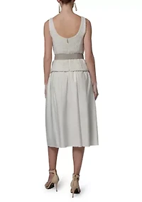 Women's Scoop Neck Mixed Media Dress