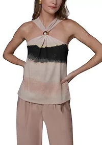 Women's Sleeveless Hardware Dip Dye Top