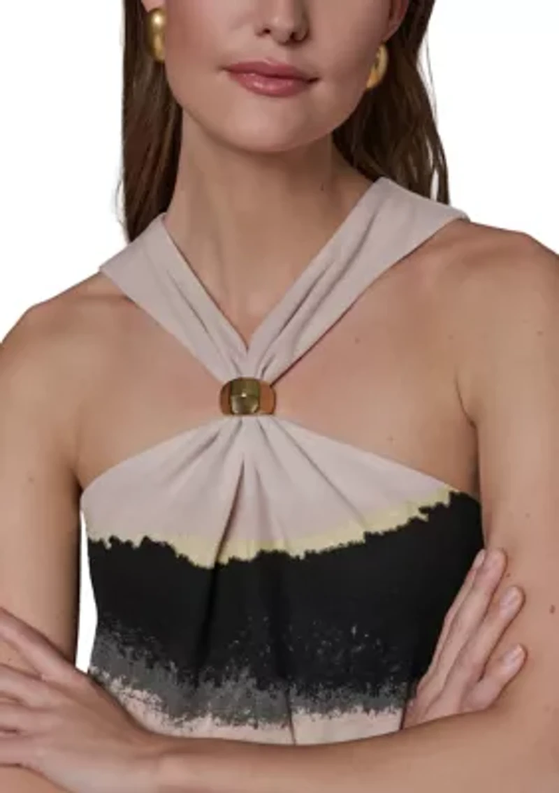 Women's Sleeveless Hardware Dip Dye Top