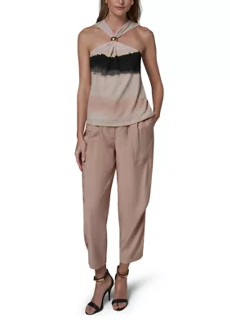 Women's Sleeveless Hardware Dip Dye Top