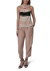 Women's Sleeveless Hardware Dip Dye Top