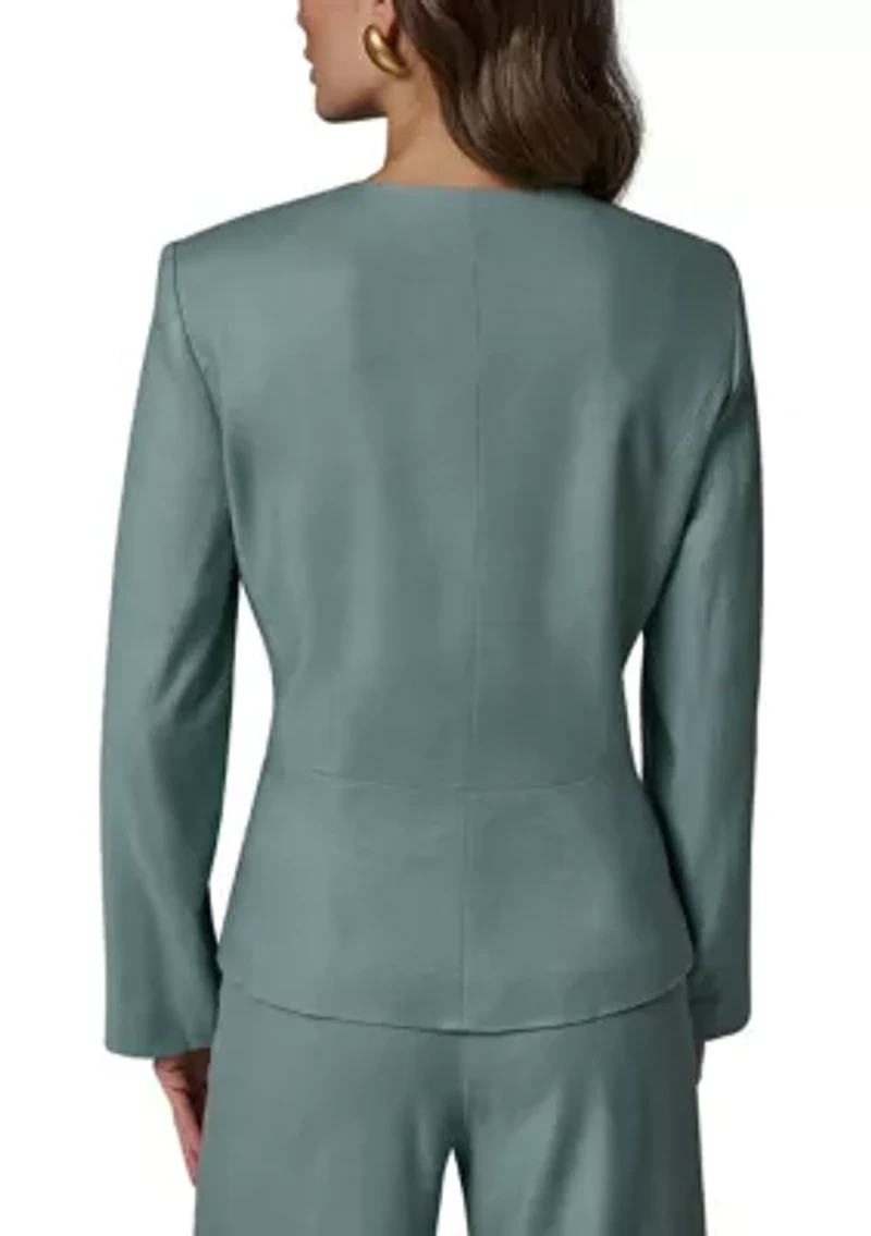 Women's Long Sleeve Surplice Hardware Jacket