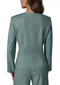 Women's Long Sleeve Surplice Hardware Jacket