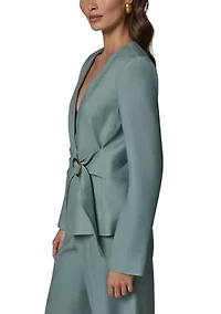 Women's Long Sleeve Surplice Hardware Jacket