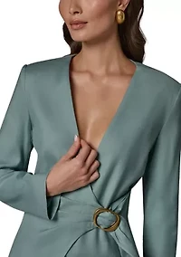 Women's Long Sleeve Surplice Hardware Jacket