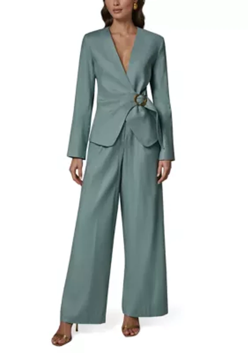 Women's Long Sleeve Surplice Hardware Jacket