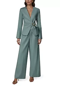 Women's Long Sleeve Surplice Hardware Jacket