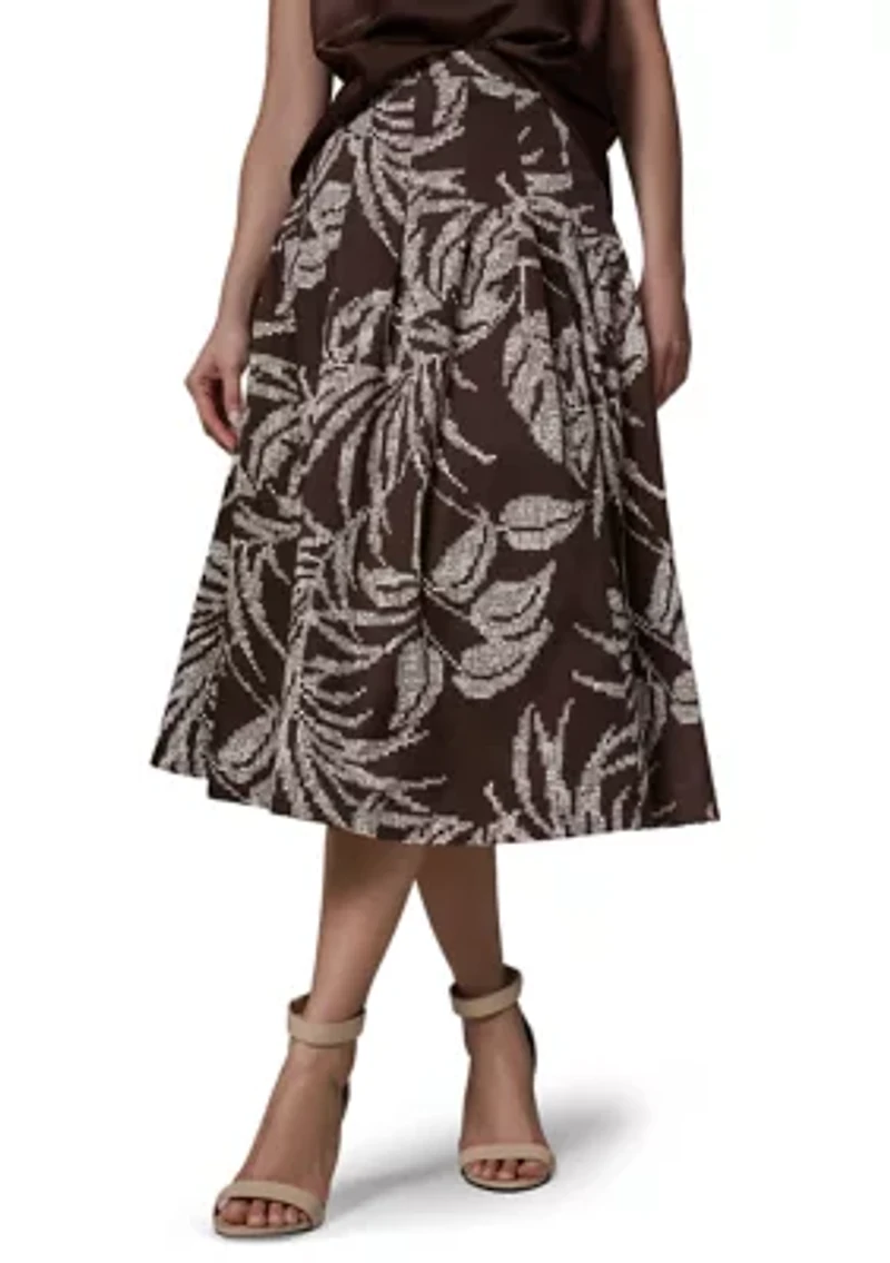 Women's A-line Palm Print Skirt