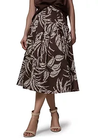 Women's A-line Palm Print Skirt