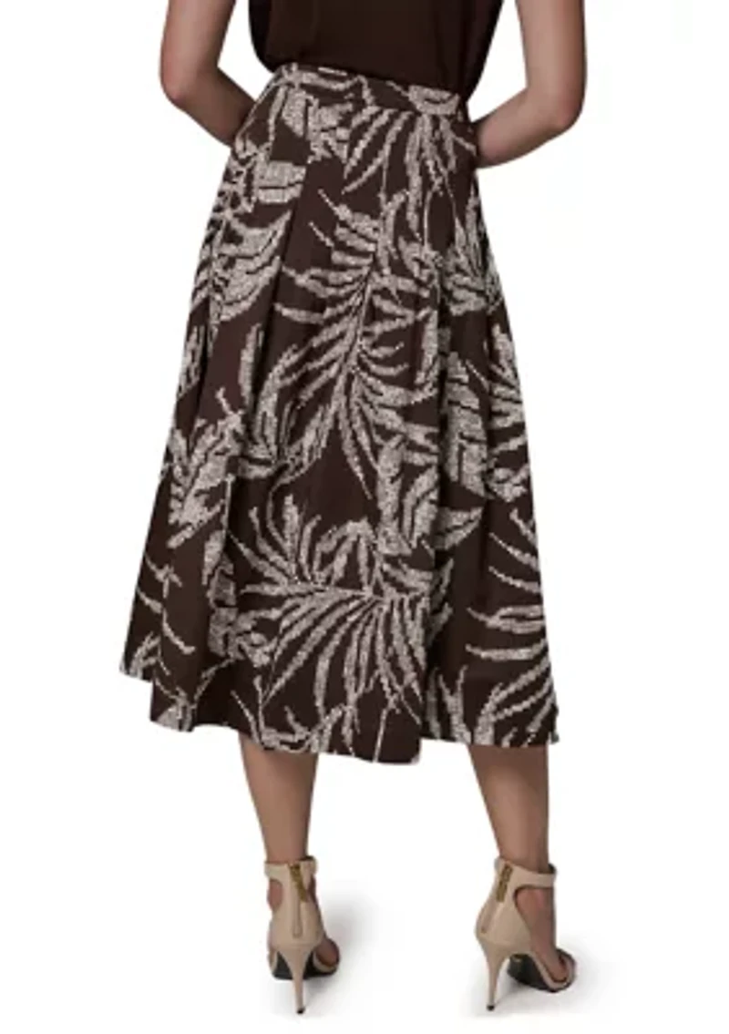 Women's A-line Palm Print Skirt