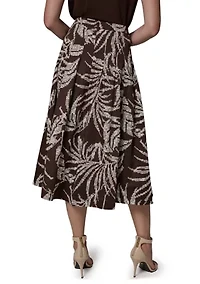Women's A-line Palm Print Skirt