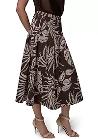 Women's A-line Palm Print Skirt
